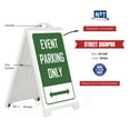 thumbnail image 2 of M&T Displays White Street SignPro Board, Weatherproof A-Frame Sidewalk Curb Sign with 2 24x36 inch Matt Laminated Anti-Glare EVENT PARKING ONLY Sticker Signs, Folding Portable Double Sided, 2 of 8