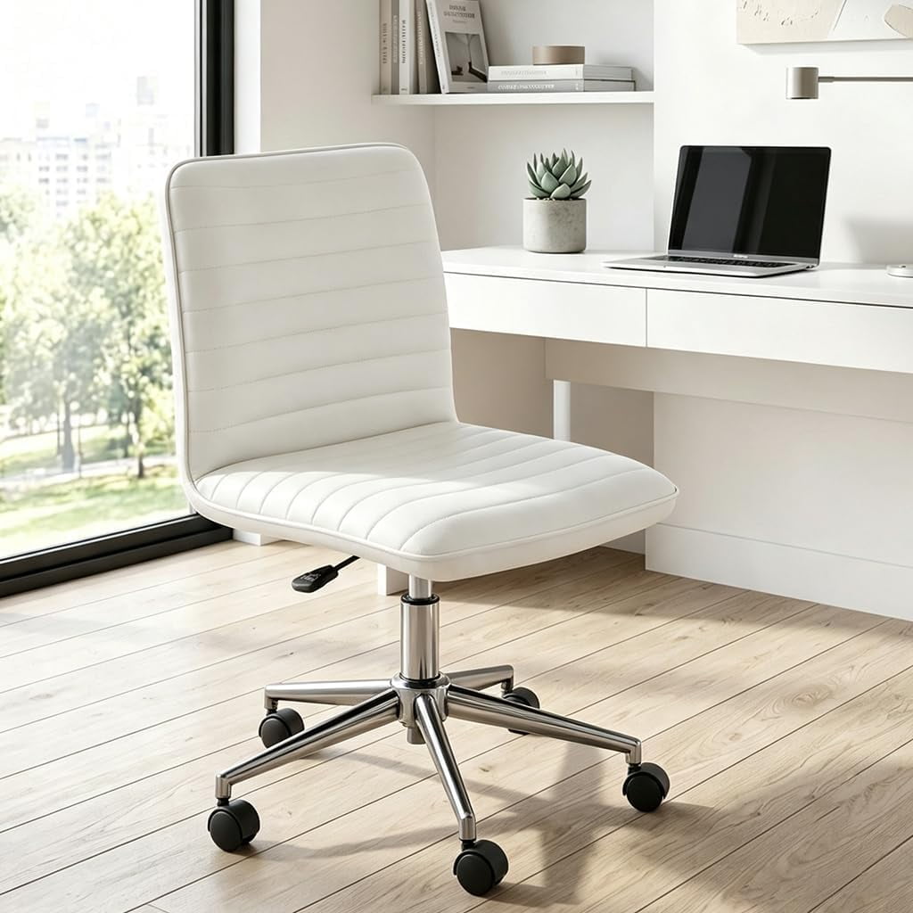armless home office chair leather product