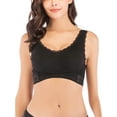 thumbnail image 5 of SAYFUT Women's Seamless Sports Lace Front Closure Bra Wireless Removable Pads Bra Fitness Yoga Tops Black, 5 of 7