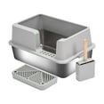 thumbnail image 1 of TISHITA Cat Litter Tray Stainless Steel Litter Box for Cat Family Large Cat Pet Gift Side Entry, 1 of 8