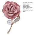 thumbnail image 7 of Xinyolin Elegant Rose Flower Shape Brooch Shining Rhinestone Faux Pearl Decor Pin Wedding Dress Badge Coat Accessories, 7 of 7