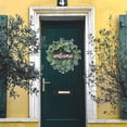 thumbnail image 3 of Corona de bienvenida de de eucalitto para puerta frontal, artesanal con hojas versátiles, decoración de primavera y verano Fanmusic Corona de bienvenida, 3 of 7
