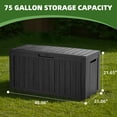 thumbnail image 2 of EASY UP 75 Gallon Resin Deck Box Waterproof Outdoor Storage Box for Patio Furniture Pool Accessories Indoor Storage for Cushion Garden Tools (75 Gallon, Black), 2 of 6