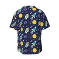 thumbnail image 2 of Wukai Astronaut Corgi Men's Casual Short-Sleeve Button Down Shirt - Lightweight Summer Dress Shirt for Daily Wear-, 2 of 7