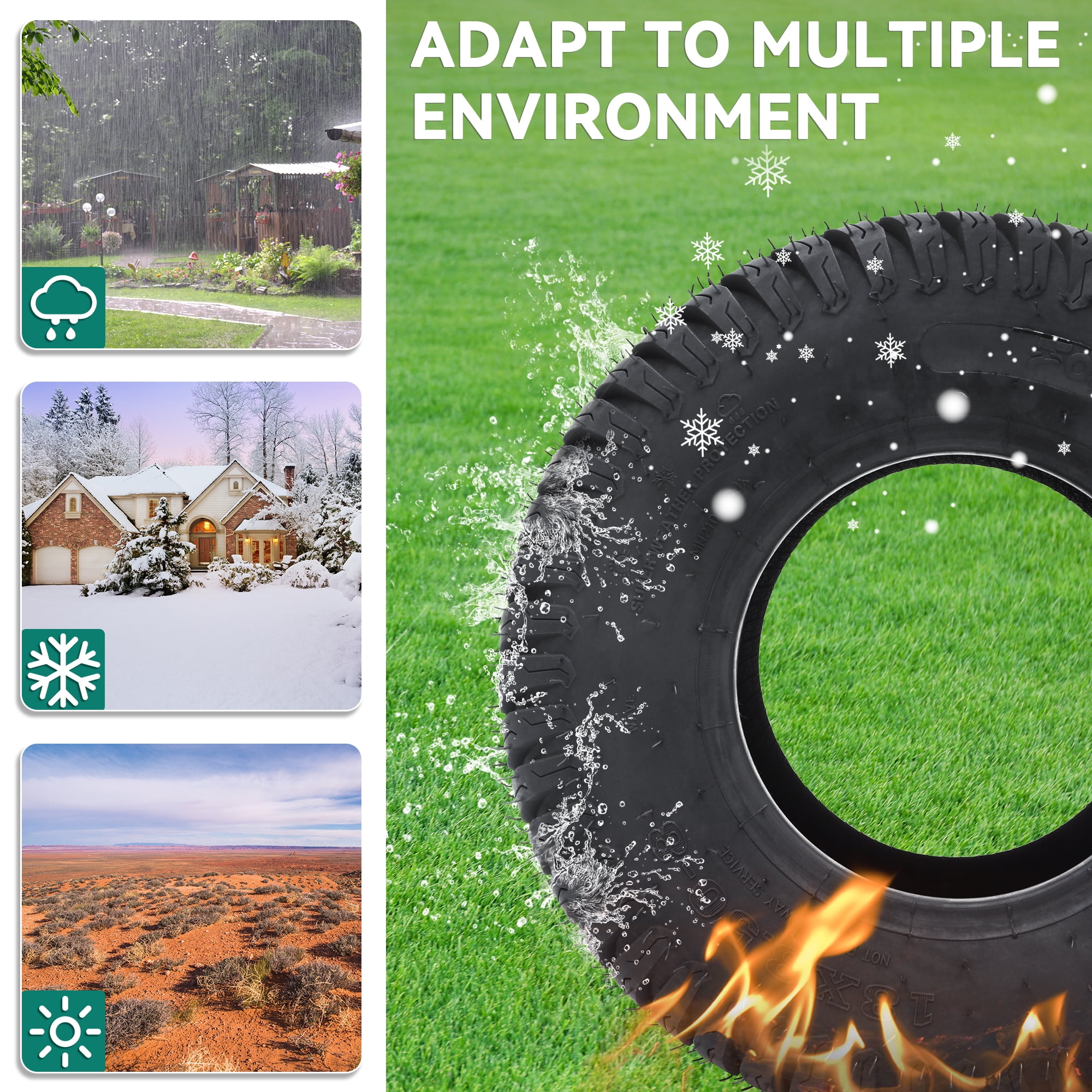 RVNI 4Ply 20x8.00-8'' Set Lawn Mower Tires for Lawnmowers Motorcycles Garden Tractors Golf Carts and Farm Equipment