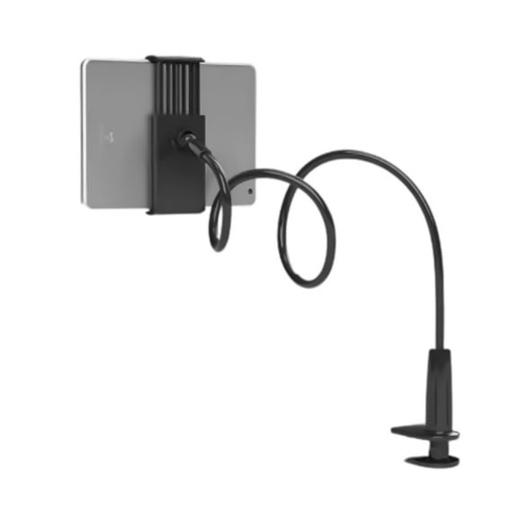 Gooseneck Tablet Stand Holder for Bed with Adjustable 70CM Long Arm and Stable Double Clip Designing