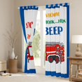 thumbnail image 3 of Feelyou Fire Fighting Truck Curtains Pack of 2 (52x84 Each), Excavator Window Curtains, 3 of 6