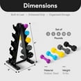 thumbnail image 2 of BalanceFrom 76 lb Neoprene Coated Iron Dumbbell Hex Weights Set with Stand, Color-Coded, 2 of 12