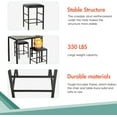 thumbnail image 6 of BestMassage Dining Kitchen Table Dining Set Marble Rectangular Breakfast Wood Set Table And Chair For 2,Brown, 2 Seater with Table Height 32 in, 6 of 8