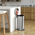 thumbnail image 5 of iTouchless SoftStep Round Stainless Steel Step Trash Can with Hinged Lid 7.93 Gallon (IP08RSS), 5 of 7