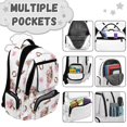 thumbnail image 7 of HUIACONG Pink Cowgirl Horse Bow School Backpack for Boys Girls Ages 6-18 Water Resistant Multi Pocket Padded Adjustable Straps Large Capacity Bookbag for Elementary Middle High School Daily Use, 7 of 7