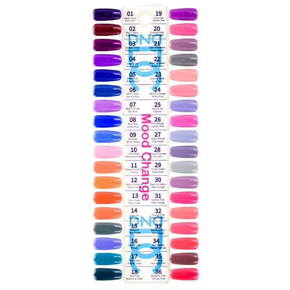 DND DC MOOD Gel Polish, Premium Temperature-Activated Nail Polish, HOT or COLD, Daisy Nails Heat Change Color - Mood Change Color Swatch