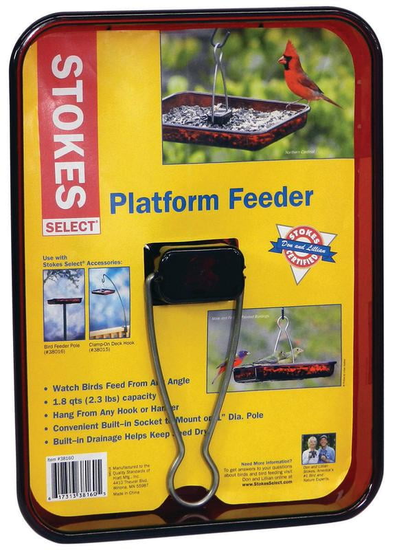 Stokes Select 38160 Platform Bird Feeder, 2.3 lb Seed, Polycarbonate