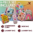 thumbnail image 2 of 6 Set Compression Packing Cubes for Suitcase,Travel Essentials,Boho Floral Packing Cubes for Travel, Organizer Bags for Backpack/Carry-On Luggage,Ultralight and Waterproof, 2 of 6
