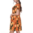 thumbnail image 2 of Balery Ramen Noodle Soup Vestidos sueltos de manga corta para mujer, vestidos de verano 2025, vestidos casuales de corte A con vuelo., 2 of 6