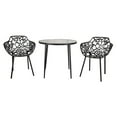 thumbnail image 6 of LeisureMod Dining Table in Aluminum with Tempered Glass Top and Floral Cutout Design Painted Finish Indoor and Outdoor Use for Modern Home, Patio, Backyard, Living Room Devon Collection in Black, 6 of 8