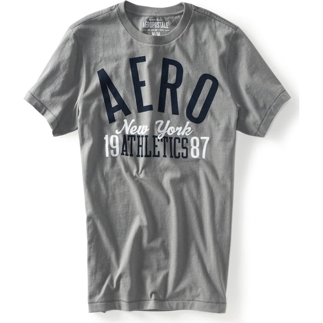 Aeropostale New York Athletics Camiseta gráfica para hombre, gris, XS