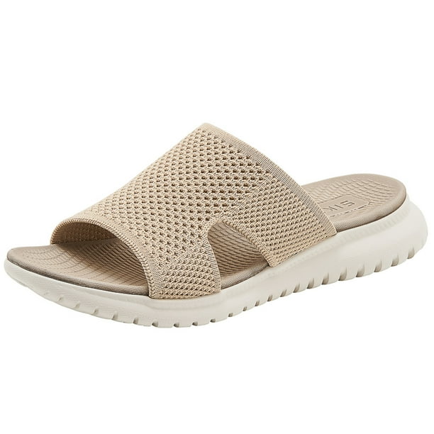 Mujeres Diapositivas Slip On Sandals Color sólido Spinders de cojín espesado