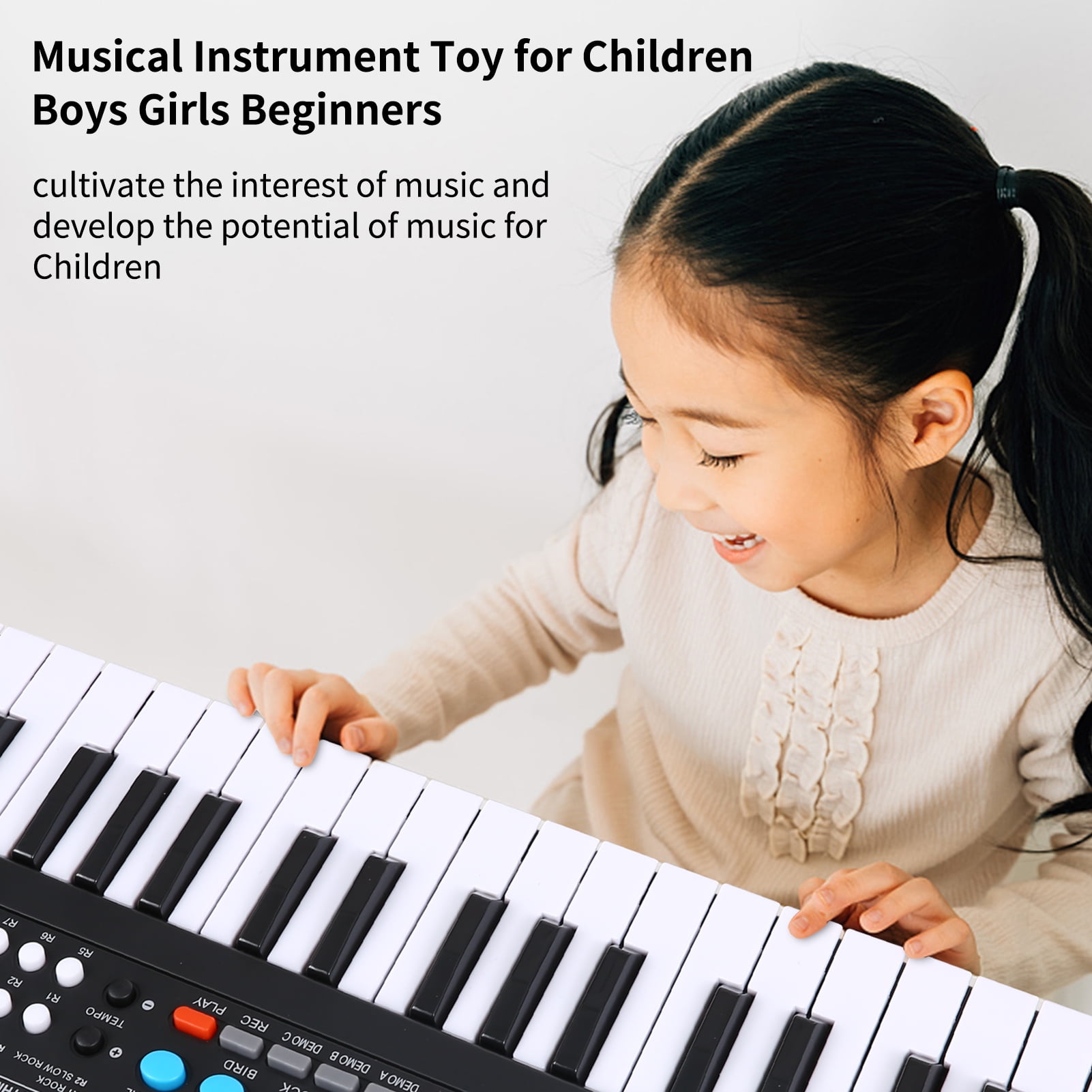 BIGFUN Black 37 Keys USB Electronic Piano for Kids with