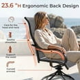 thumbnail image 5 of Arlopu Patio Swivel Chair Set of 4, Outdoor 360° Rocker Dining Chairs W/ 24" High Back & Ergonomic Armrest for Backyard Garden Deck, 330LBS, Gray, 5 of 10