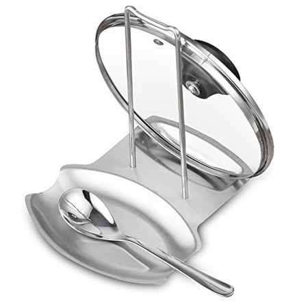 

Cook N Home Stainless Steel lid and spoon rest 7.2 x6 x 7.8