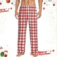 thumbnail image 2 of Christmas Pajama Pants Men Buffalo Plaid Pajama Pants Unisex Couples Lounge Pants Elastic Waist Loose Soft Casual Funny Print Pjs Bottoms, 2 of 4