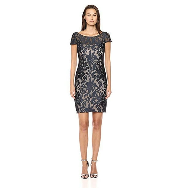 Calvin Klein - Calvin Klein Women's Cap Sleeve Sequin Sheath Dress, Indigo/Black, 16 - Walmart