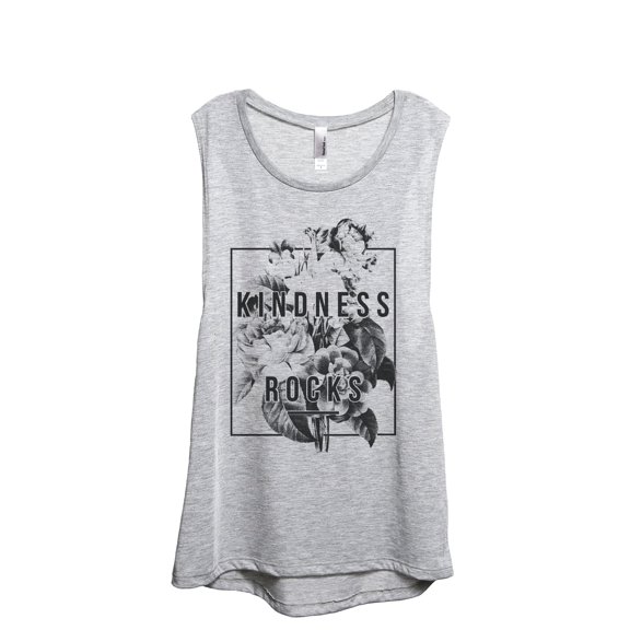 Kindness Rocks Women's Fashion Sleeveless Muscle Tank Top Tee Sport Grey 2X-Large