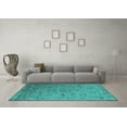 thumbnail image 3 of Ahgly Company Indoor Square Oriental Turquoise Blue Industrial Area Rugs, 5' Square, 3 of 4