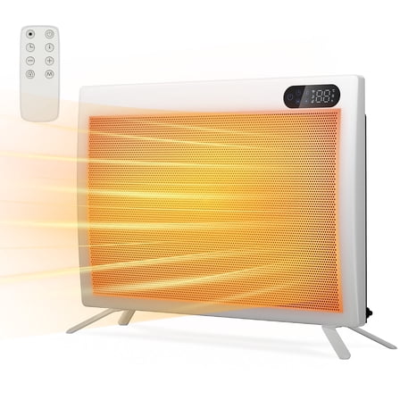 Space Heater Indoor Use,Panel Heater with Programmable Thermostat,App Control,Portable Stand or Wall Mount,Energy Efficient Smart Quiet Heater