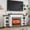 B# 72" White Brown, variant on LGHM 80" Fireplace TV Stand with Storage & Bookshelves, Electric Fireplace with Mantel, Farmhouse Entertainment Center for TVs up to 90",  White & Brown