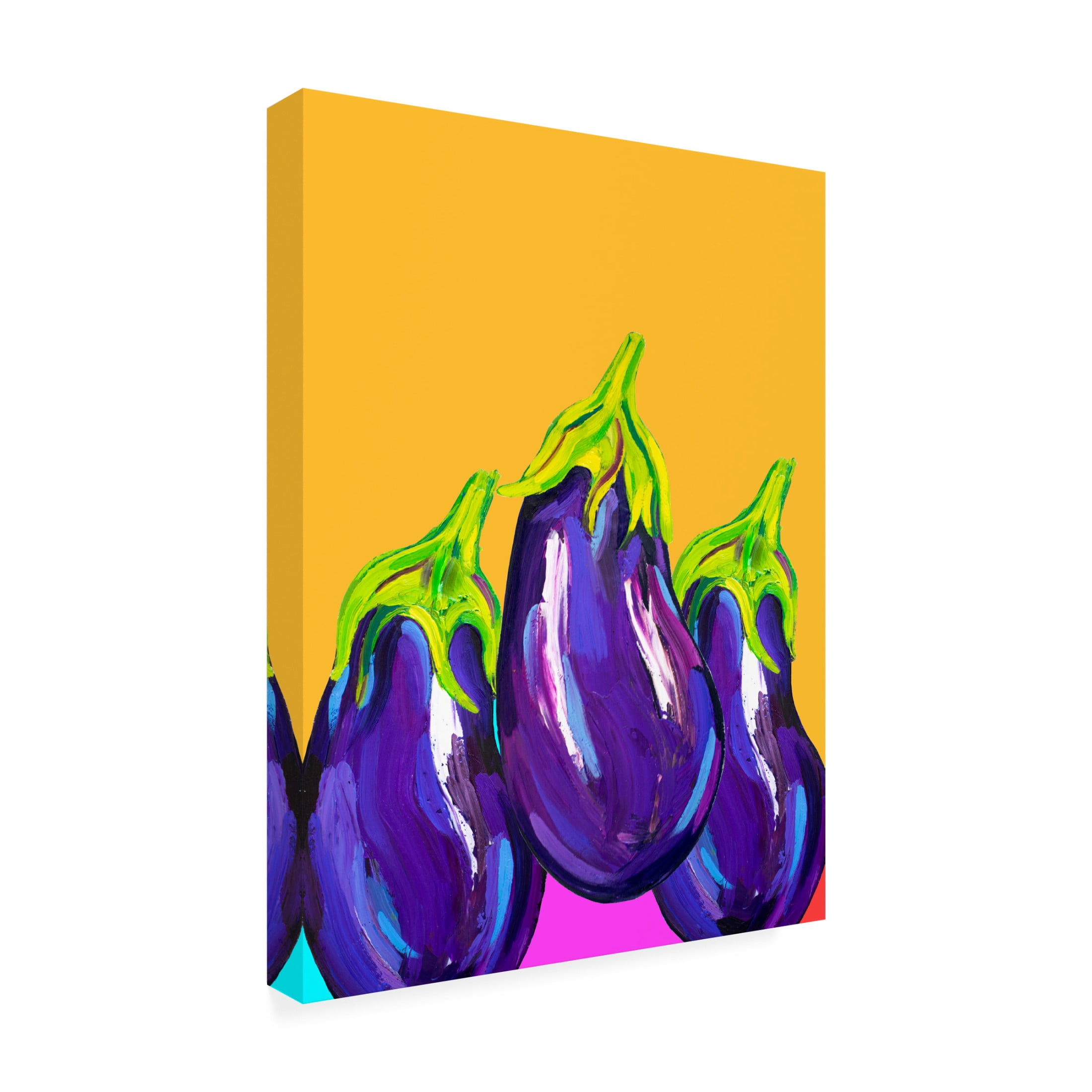 Trademark Fine Art Alice Straker Groovy Aubergines Canvas Wall Art