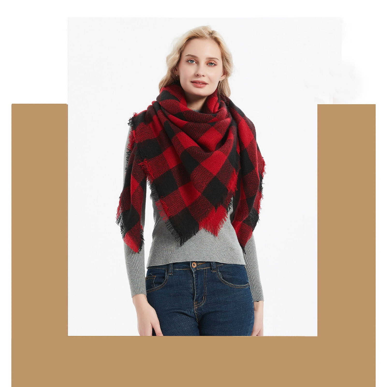 Red and sales black blanket scarf