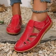 thumbnail image 2 of Closed Toe Work Sandals for Women 2025 Spring Summer Leather Non Slip Gladiator Flats Walking Shoes, 2 of 7