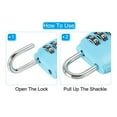 thumbnail image 5 of Security Steel Cable with 3 Digit Combination Lock, 3.3'/1M Coated Safety Wire Rope Double Loop Padlock, Sky Blue, 5 of 7