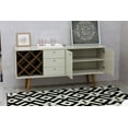 thumbnail image 2 of Manhattan Comfort Utopia 4 Bottle Wine Rack Sideboard Buffet Stand with 3 Drawers and 2 Shelves in Off White and Maple Cream, 2 of 5