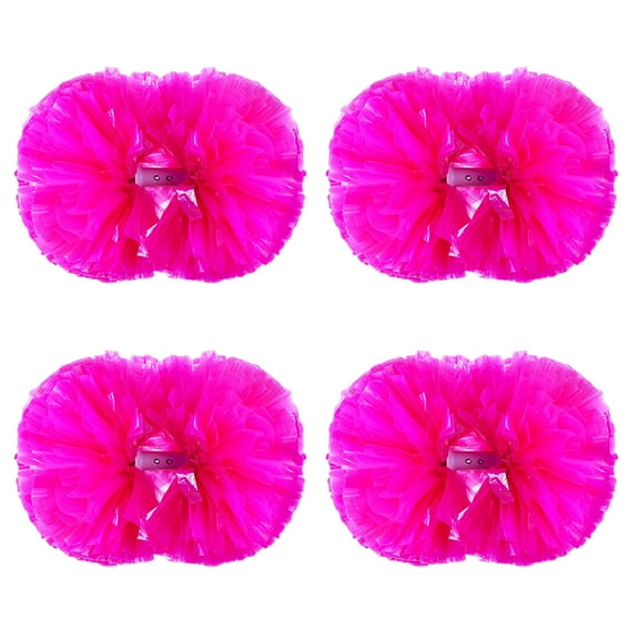 4Pcs Cheerleading Pom Poms 23cmx28cm Handcrafted Cheer Poms for Competitions Dance Performances Cheering Team Props Type 6