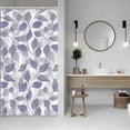 thumbnail image 3 of Boho Violet Leaves Bathroom Curtain Decor with Hooks for Bathroom Modern Leaves Decorative Bathroom Shower Curtain Set Waterproof Farmhouse Bathroom Curtain Shower Set 36x72 Inches, 3 of 6