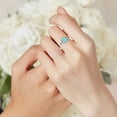 thumbnail image 6 of CILENON Turquoise Red Hetian Jade Ring S925 Silver Stylish Retro Ethnic (SL1,A), 6 of 6