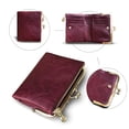 thumbnail image 4 of Cartera pequeña para mujer con protección RFID, monedero compacto plegable de piel estilo vintage con cremallera y cierre de broche., 4 of 6