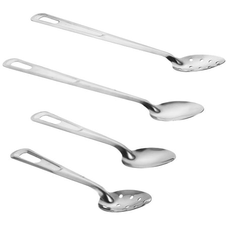 

1 Set 4Pcs Stainless Steel Spoons Multipurpose Buffet Colander Spoons (Silver)