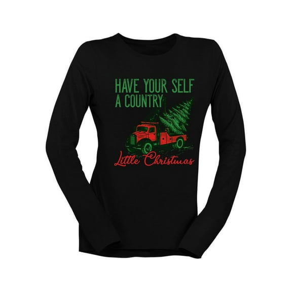 Country Little Christmas Holiday Women's Long Sleeve