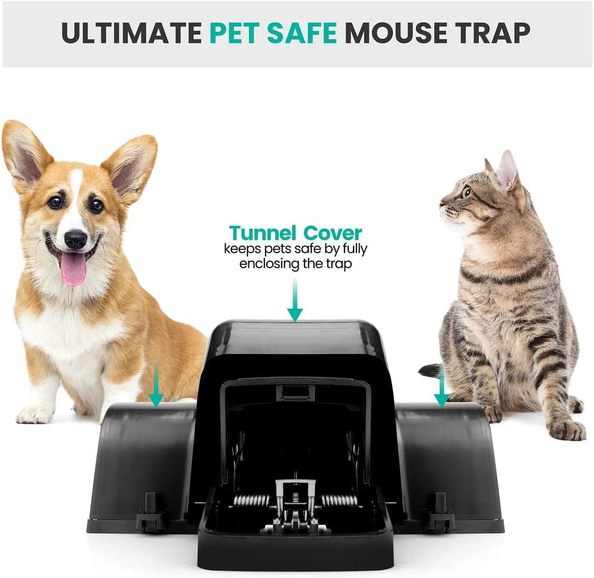 Exuby Pet-Safe Mouse Trap with Tunnel Design Dual Entry for Better Capture Rate No Harmful Poison, 4 Pack
