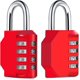 thumbnail image 1 of [2 piezas] Cerradura de combinación digital de 4 dígitos, cerradura de combinación impermeable, metal impermeable, tarjeta de combinación chapada en acero - rojo, 1 of 5
