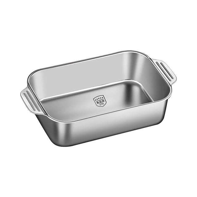 Vwrxbz Rectangular 316 Stainless Steel Roasting Pan Deep Baking Tray for Induction Cooktop Fish