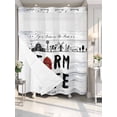 thumbnail image 4 of Farmhouse Life No Hook Shower Curtain Waterproof, Bathroom Curtains with Snap in Liners and See Through Top Window, Barn Animals Grey Vintage Wooden Hotel Style Bathtub Curtains Shower 72"Wx78"L, 4 of 8