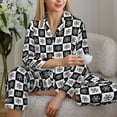 thumbnail image 6 of Sigee Checkerboard With Snowflake 1 for Women’s Pajama Sets Long-Sleeved Pjs Sets for Women 2 piece Sleepwear-X-Large, 6 of 7