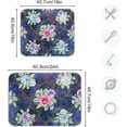 thumbnail image 3 of Pansy Floral Dish Drying Mat for Kitchen Counter, Ultra Absorbent Reversible Microfiber Dishes Drying Rack Pad Heat-resistant Mats 18x24in, 3 of 7