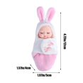 thumbnail image 3 of 5 Inch Mini PVC Baby Dolls, Animal Theme Sleeping Bags Clothes Baby Dolls with Movable Extremities, Educational Baby Toys Birthday Gift for Girls, 3 of 5