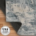 thumbnail image 3 of ReaLife Rugs Machine Washable Area Rug - Living Room Bedroom Bathroom Kitchen Entryway Office - Padded Low Pile Stain Resistant Premium - Modern Abstract Contemporary - ASA - Gray Ivory 7'6" x 9'6", 3 of 5